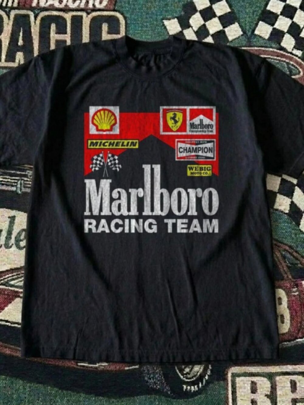 Racing Team Marlboro Style Unisex Cotton Graphic T-Shirt